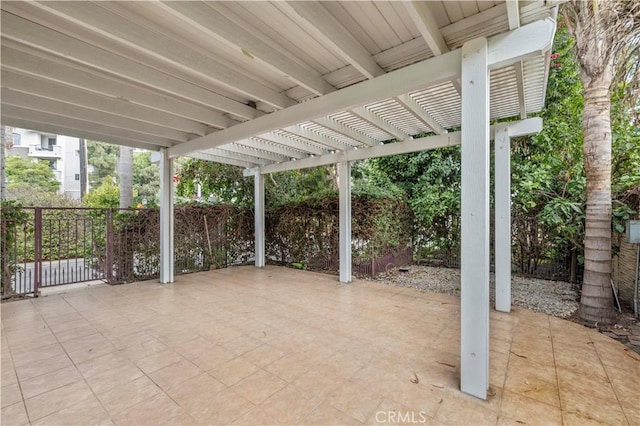 view of patio / terrace featuring a pergola