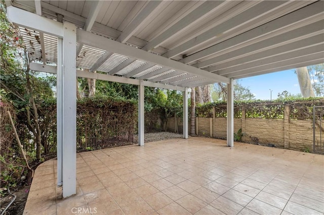 view of patio / terrace featuring a pergola