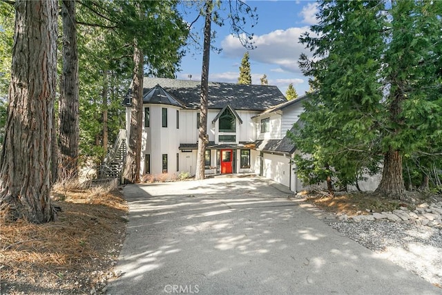 view of front of house with a garage