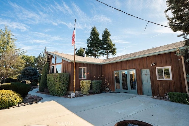 exterior space featuring french doors