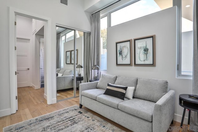 living room featuring hardwood / wood-style flooring