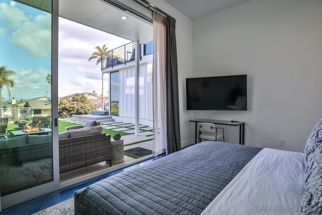 bedroom featuring hardwood / wood-style flooring