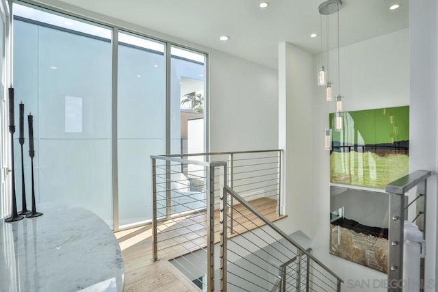 hall featuring light hardwood / wood-style floors