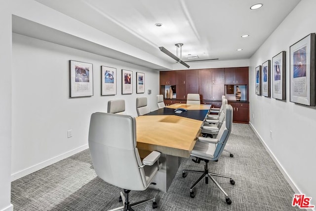 office area with carpet flooring