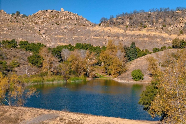 exterior space featuring a mountain view