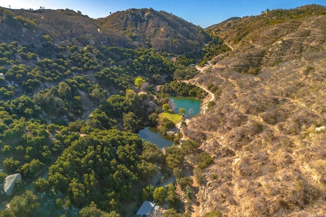 mountain view with a water view