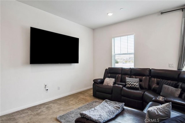 living room featuring carpet flooring