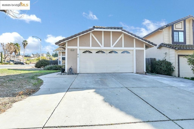 view of front of home with a garage