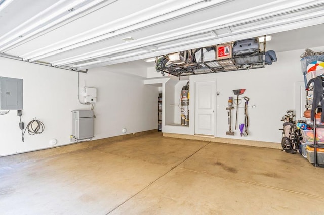 garage with electric panel