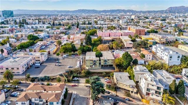 bird's eye view with a mountain view