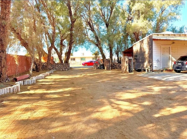 view of yard featuring fence