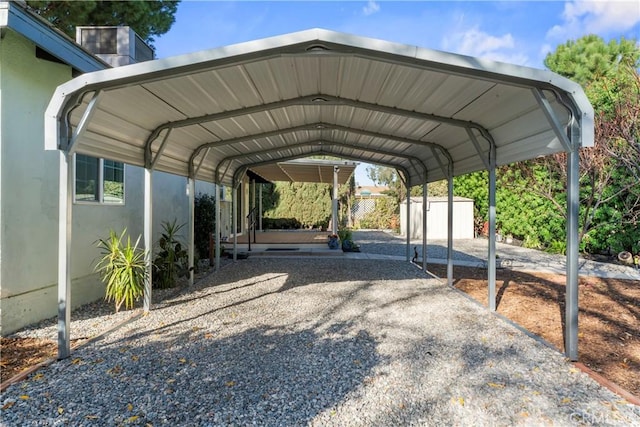 view of car parking featuring a detached carport