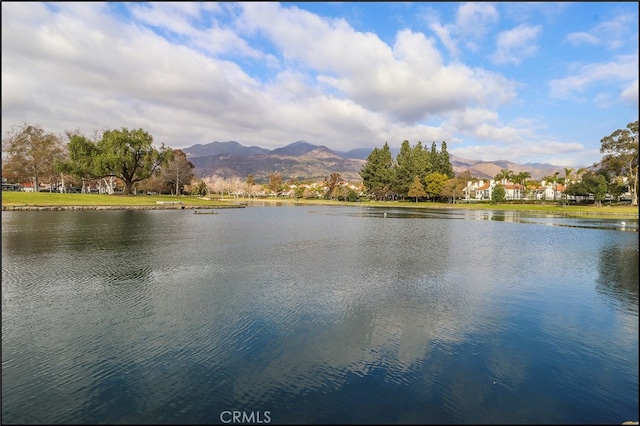 view of water feature with a mountain view