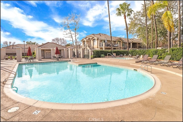 view of pool featuring a patio