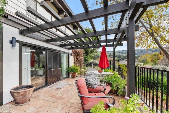 view of patio with a pergola