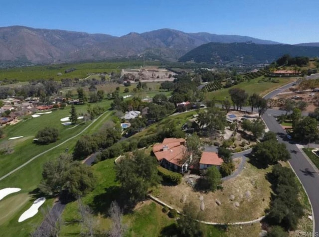 aerial view with a mountain view