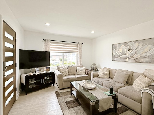 living room featuring light hardwood / wood-style floors