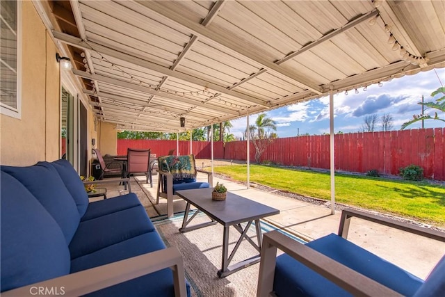 view of patio with outdoor lounge area