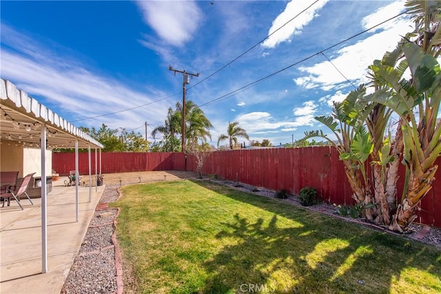 view of yard featuring a patio