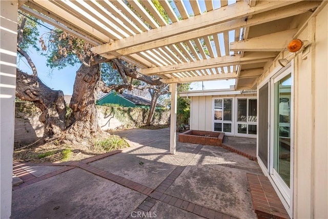 view of patio with a pergola