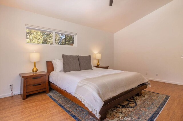 bedroom with light wood-type flooring