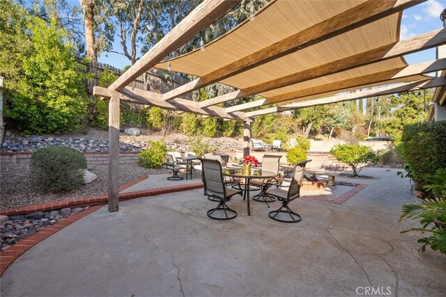 view of patio with a pergola