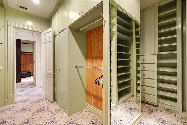 closet featuring visible vents