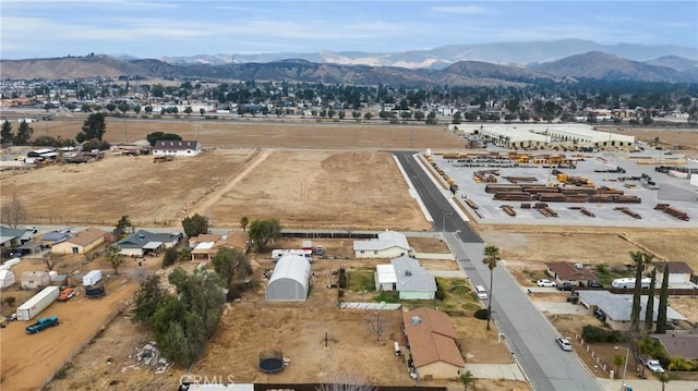 drone / aerial view with a mountain view