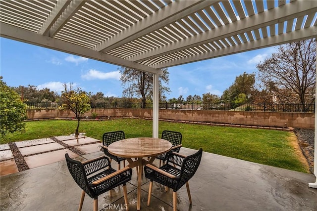 view of patio / terrace featuring a pergola