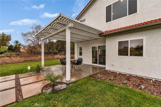 view of patio with a pergola