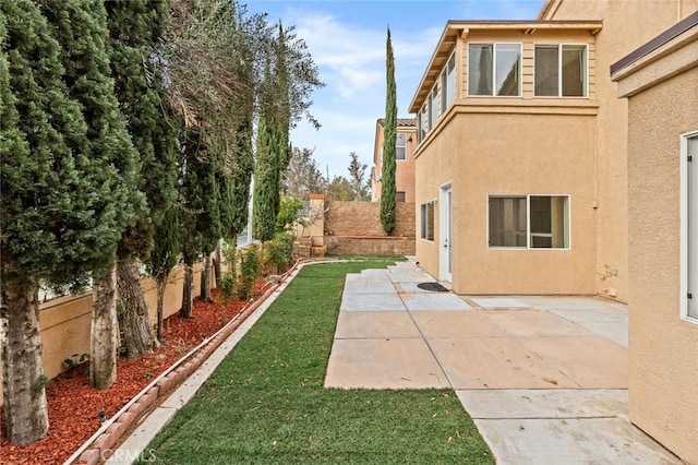 view of yard with a patio area