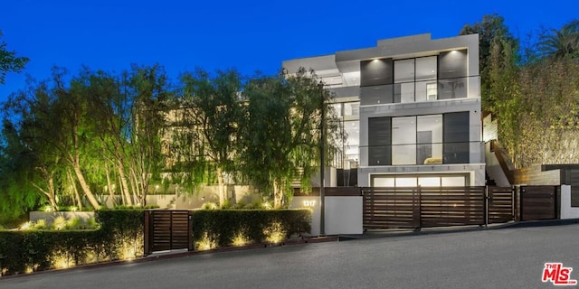 contemporary house featuring a garage