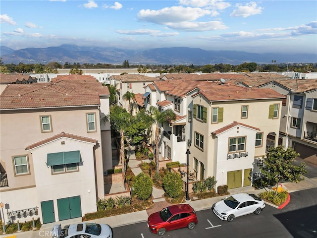 exterior space featuring a mountain view