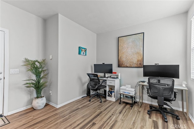 office featuring light hardwood / wood-style floors