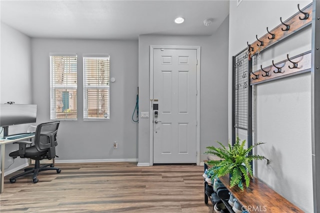 office featuring hardwood / wood-style flooring