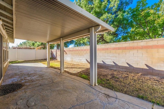 view of patio with a fenced backyard