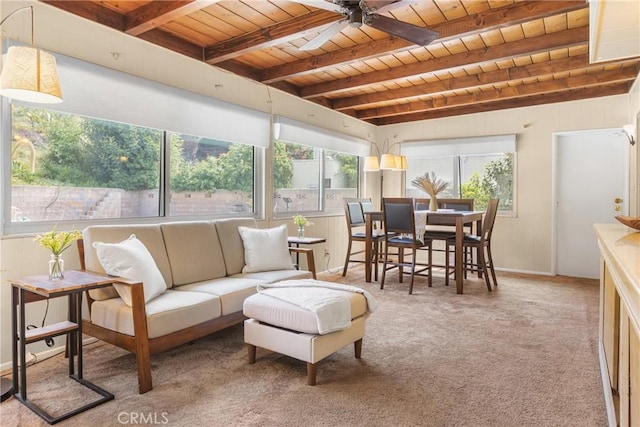 sunroom / solarium with beam ceiling