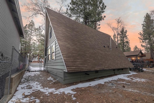 view of snowy exterior