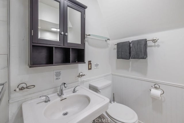 bathroom with sink and toilet