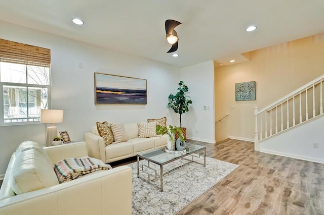 living room featuring hardwood / wood-style floors