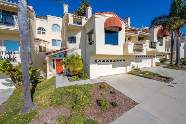 view of property with a garage