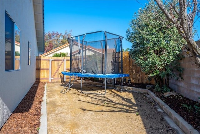 view of patio with a trampoline