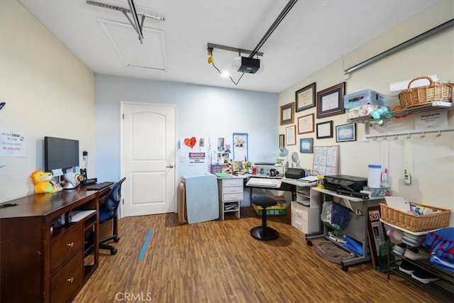 office featuring wood-type flooring