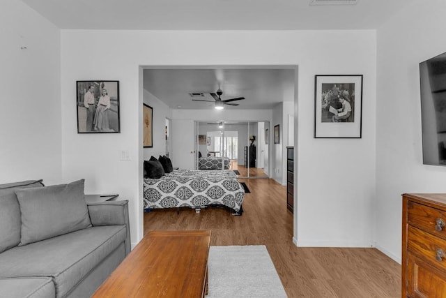 bedroom featuring light hardwood / wood-style flooring