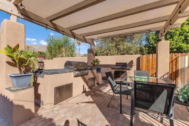 view of patio with area for grilling