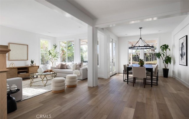 dining room featuring an inviting chandelier