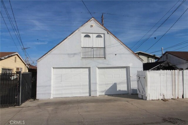 view of garage