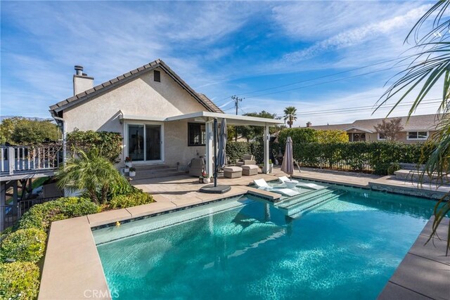 13056 Burns Ln, Redlands, CA 92373 - view of pool with a patio, an in-ground hot tub, and entry steps
