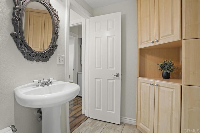 bathroom featuring hardwood / wood-style floors