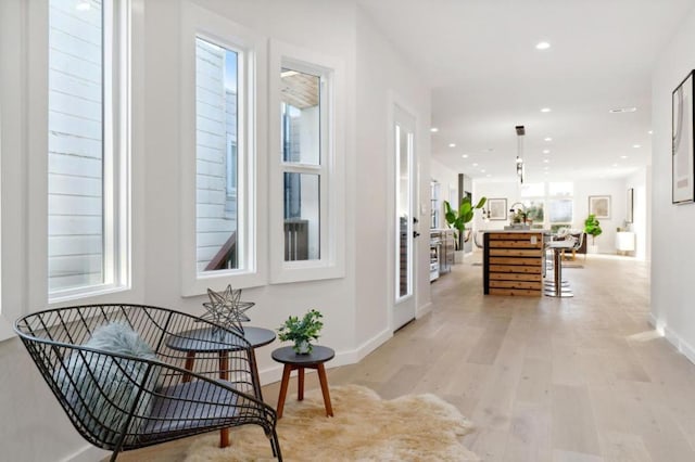 hall featuring light hardwood / wood-style flooring